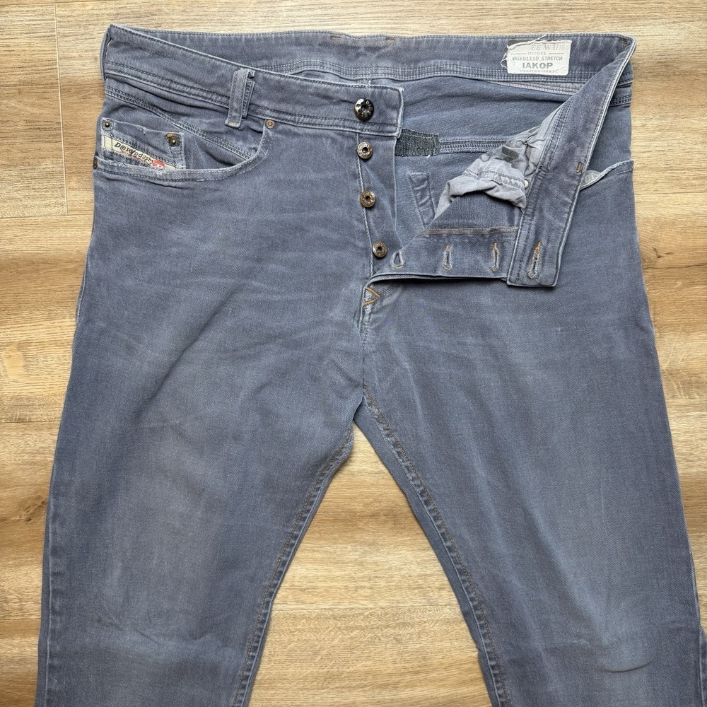 Diesel Iakop Jeans Men 33x32 Blue Slim Tapered Stretch Denim Pants Preppy 0111D - Picture 2 of 16